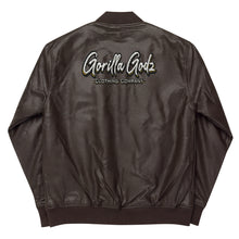 Load image into Gallery viewer, Gorilla Godz Faux Leather Bomber Jacket (Color options available)
