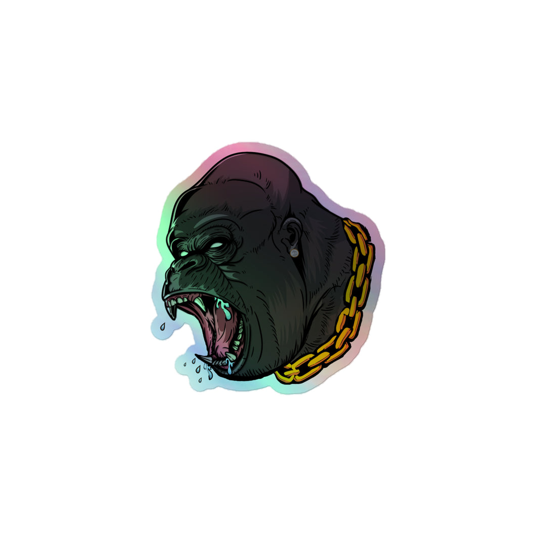 Screaming Gorilla Holographic stickers (3 Sizes)