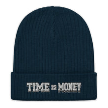 Load image into Gallery viewer, &quot;Time is Money&quot; Ribbed knit beanie (Color options available)
