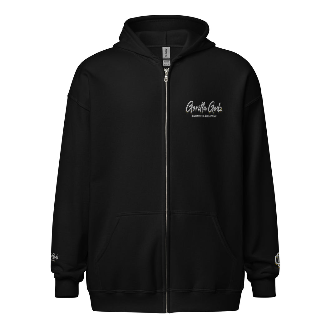 Gorilla Godz Embroidered heavy blend zip hoodie (Color options available)