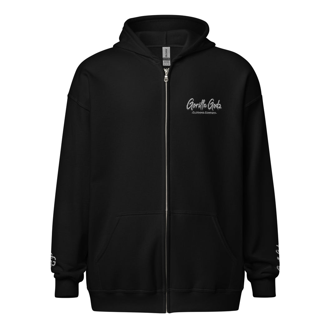 Gorilla Godz Embroidered Unisex heavy blend zip hoodie (Color options available)