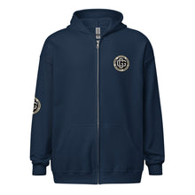 Load image into Gallery viewer, Gorilla Godz Back Crest Unisex heavy blend zip hoodie (Color options available)
