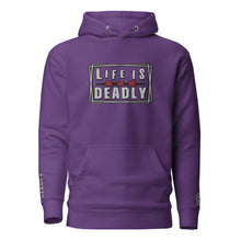 Load image into Gallery viewer, &quot;Life is Deadly&quot; Embroidered Unisex Hoodie (Color options available)
