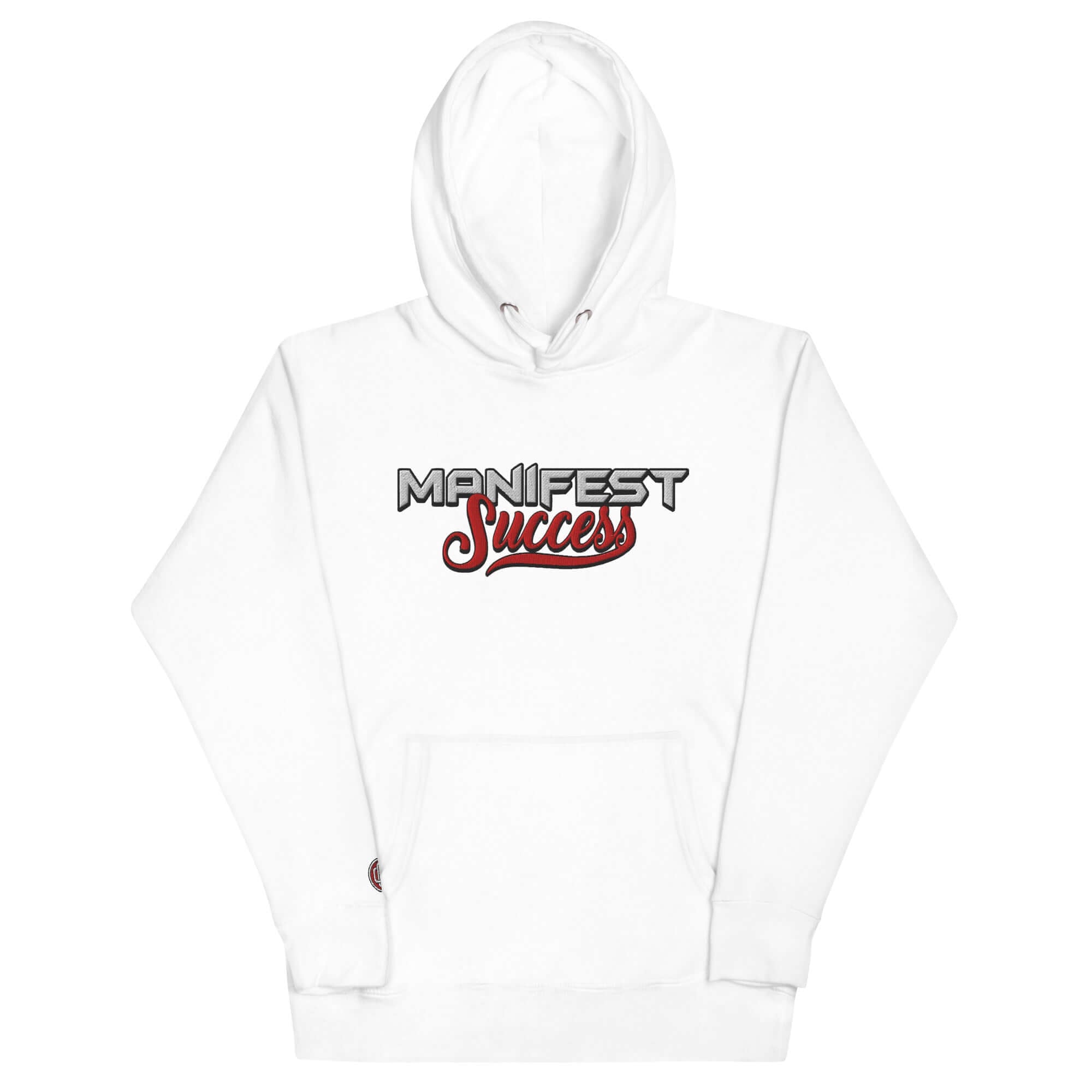 White unisex hoodie featuring 