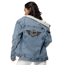 Load image into Gallery viewer, &quot;Monogram Wingz&quot; Unisex denim sherpa jacket
