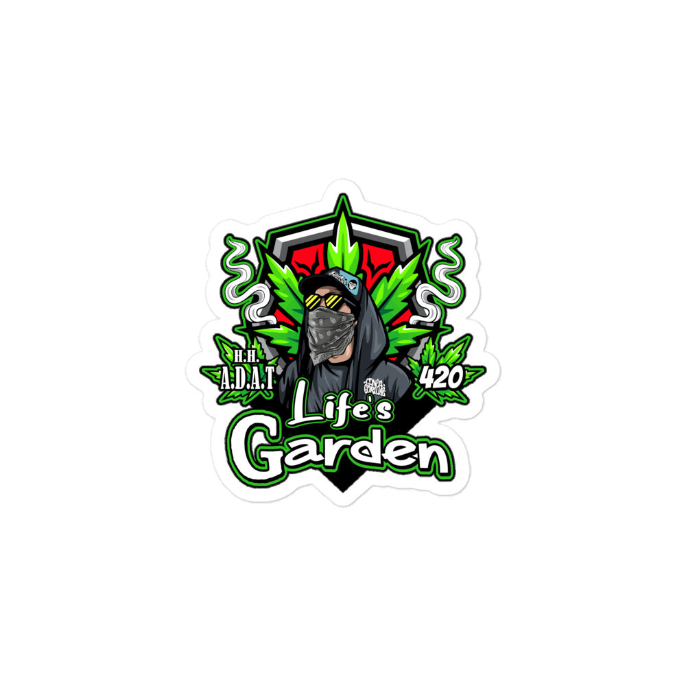 Lifes Garden 420 Official Slap Sticker - Ganja Gorillaz